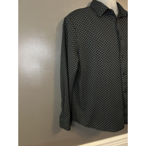 Express Shirt Mens XL Black White Pattern Button Up Long Sleeve Modern Casual - Picture 2 of 7